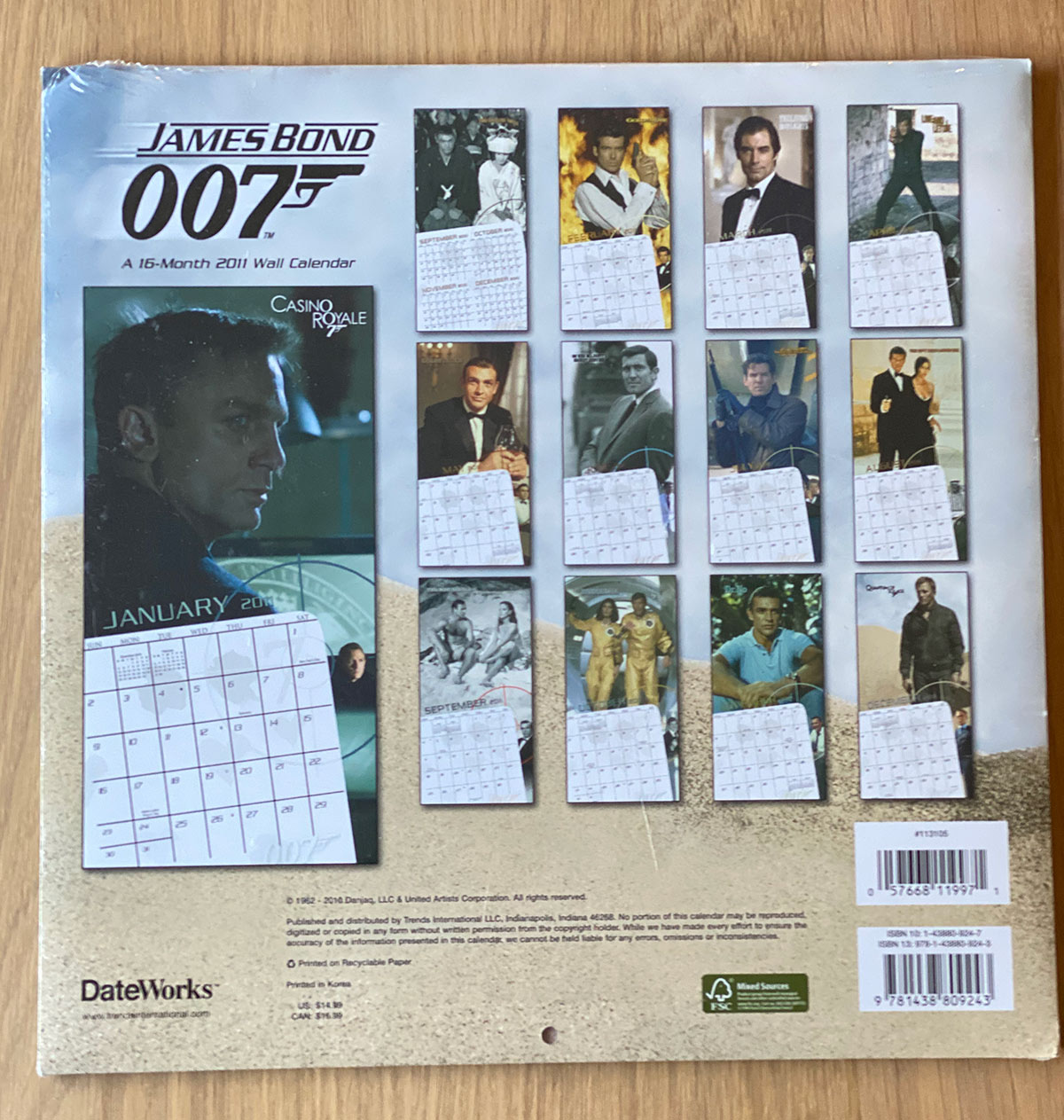 James Bond 007 A 16Month 2011 Wall Calendar